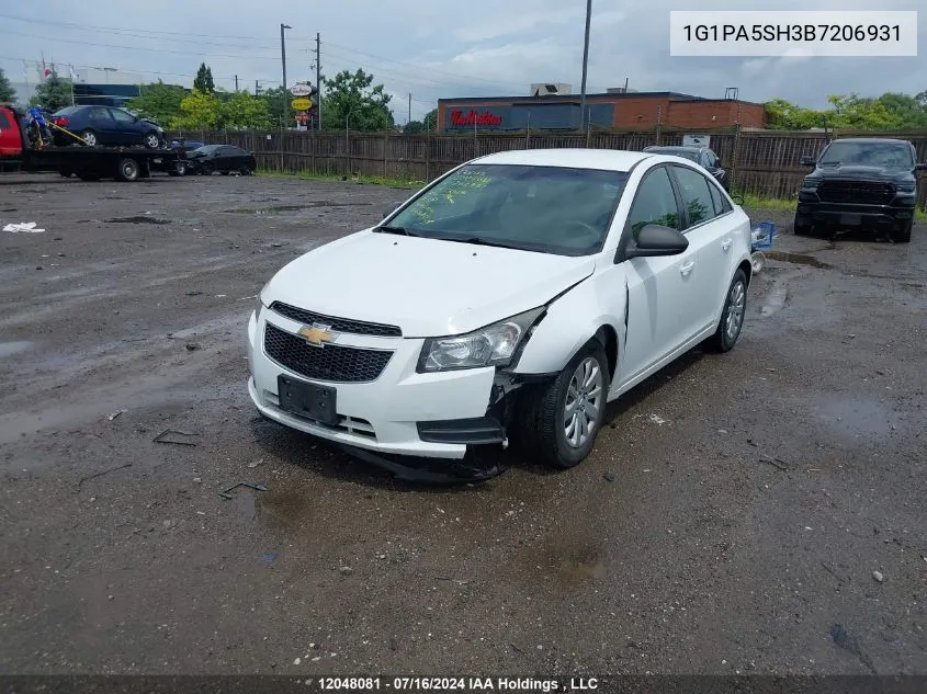 1G1PA5SH3B7206931 2011 Chevrolet Cruze