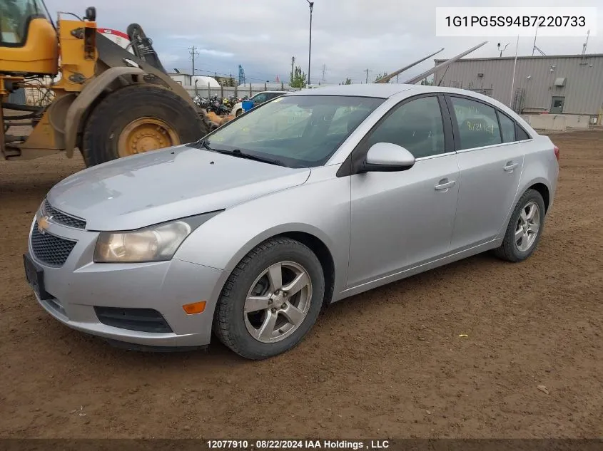 2011 Chevrolet Cruze Lt VIN: 1G1PG5S94B7220733 Lot: 12077910