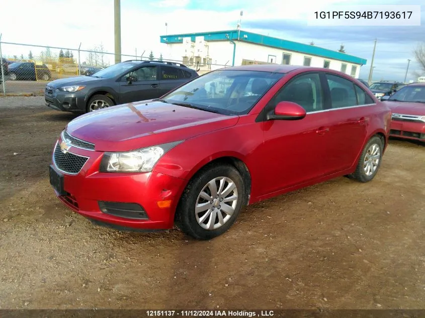 2011 Chevrolet Cruze VIN: 1G1PF5S94B7193617 Lot: 12151137