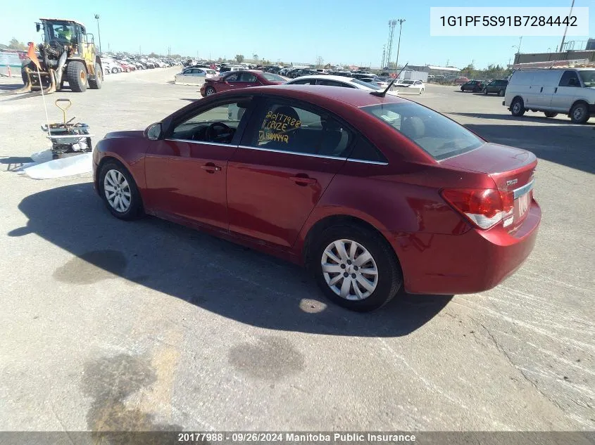 2011 Chevrolet Cruze Lt Turbo VIN: 1G1PF5S91B7284442 Lot: 20177988