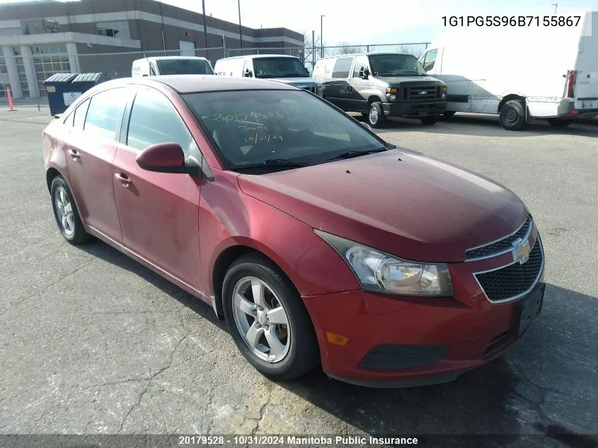 2011 Chevrolet Cruze Lt Turbo VIN: 1G1PG5S96B7155867 Lot: 20179528