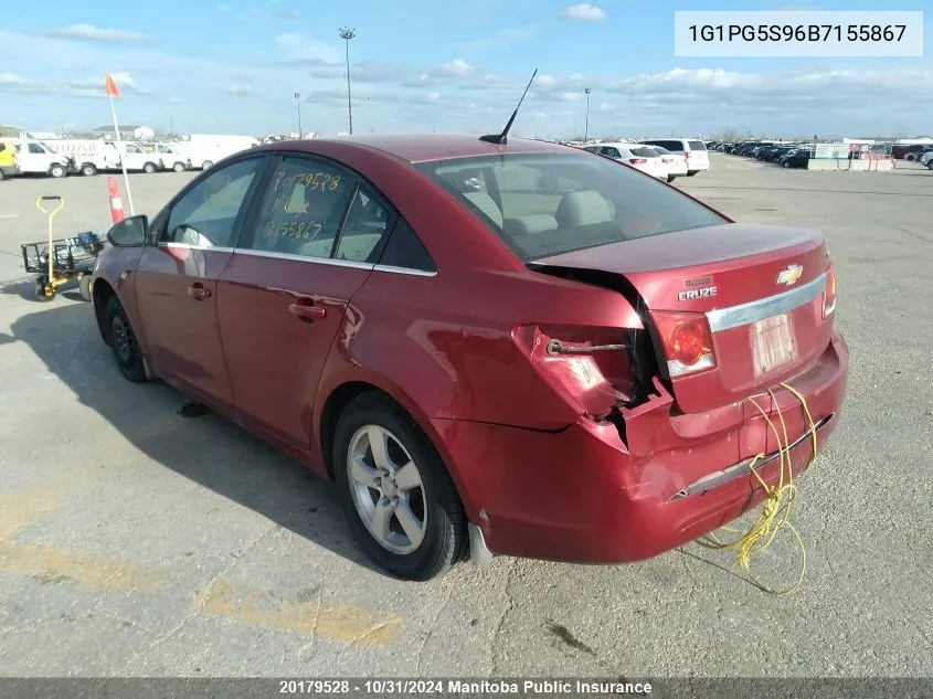 2011 Chevrolet Cruze Lt Turbo VIN: 1G1PG5S96B7155867 Lot: 20179528