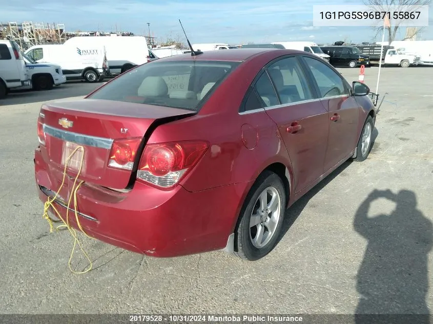 2011 Chevrolet Cruze Lt Turbo VIN: 1G1PG5S96B7155867 Lot: 20179528