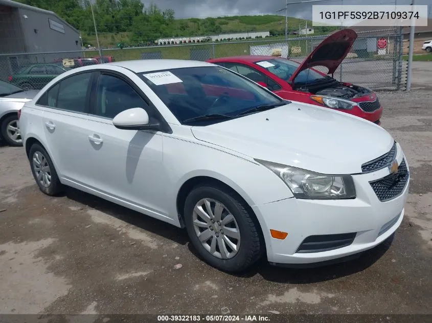 1G1PF5S92B7109374 2011 Chevrolet Cruze 1Lt