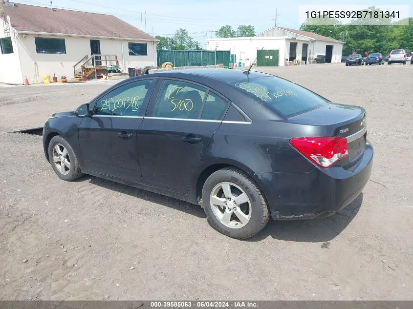 2011 Chevrolet Cruze Lt VIN: 1G1PE5S92B7181341 Lot: 39585063