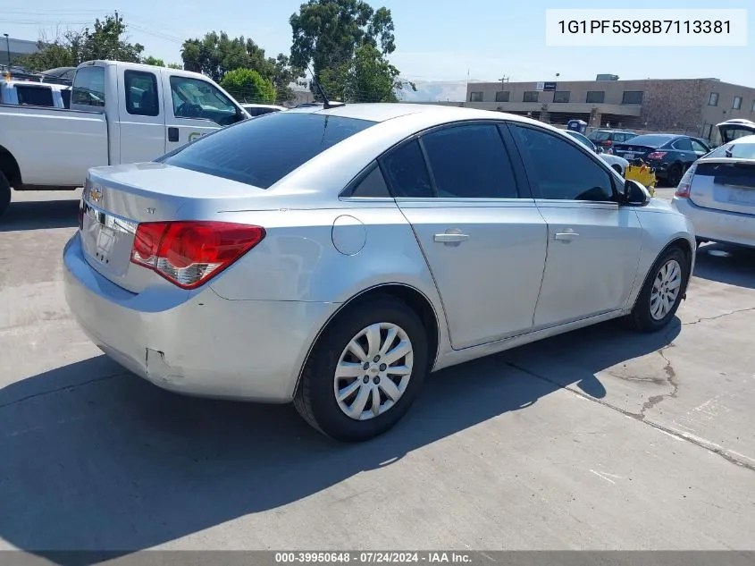 1G1PF5S98B7113381 2011 Chevrolet Cruze 1Lt