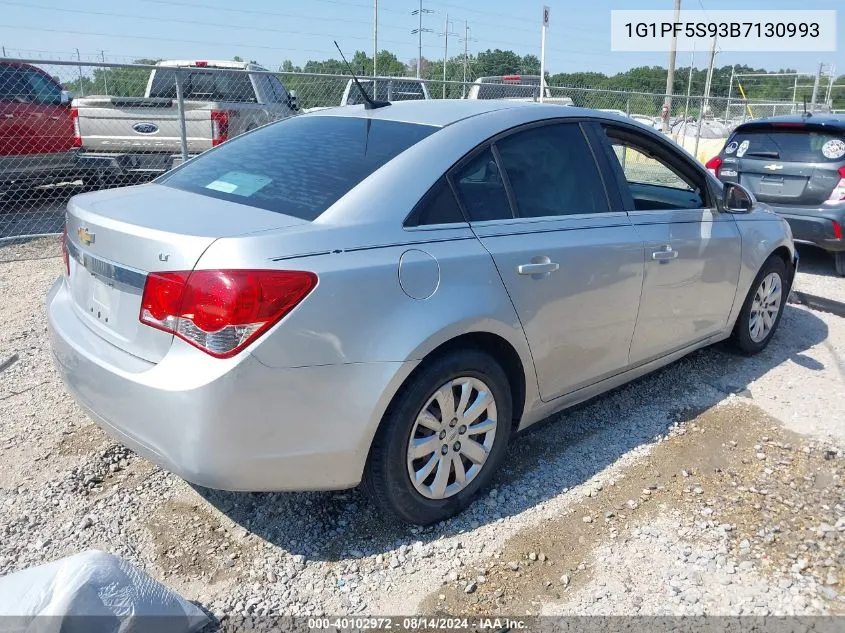 2011 Chevrolet Cruze 1Lt VIN: 1G1PF5S93B7130993 Lot: 40102972