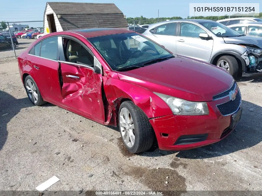 2011 Chevrolet Cruze Ltz VIN: 1G1PH5S91B7151254 Lot: 40156481