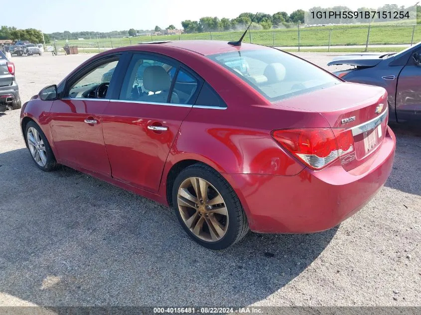 2011 Chevrolet Cruze Ltz VIN: 1G1PH5S91B7151254 Lot: 40156481