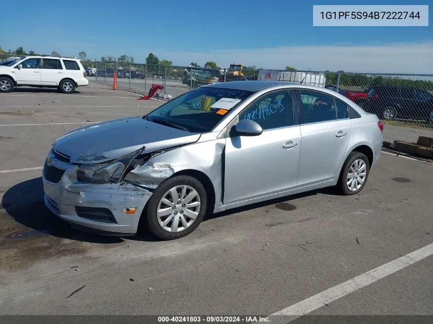 2011 Chevrolet Cruze 1Lt VIN: 1G1PF5S94B7222744 Lot: 40241803