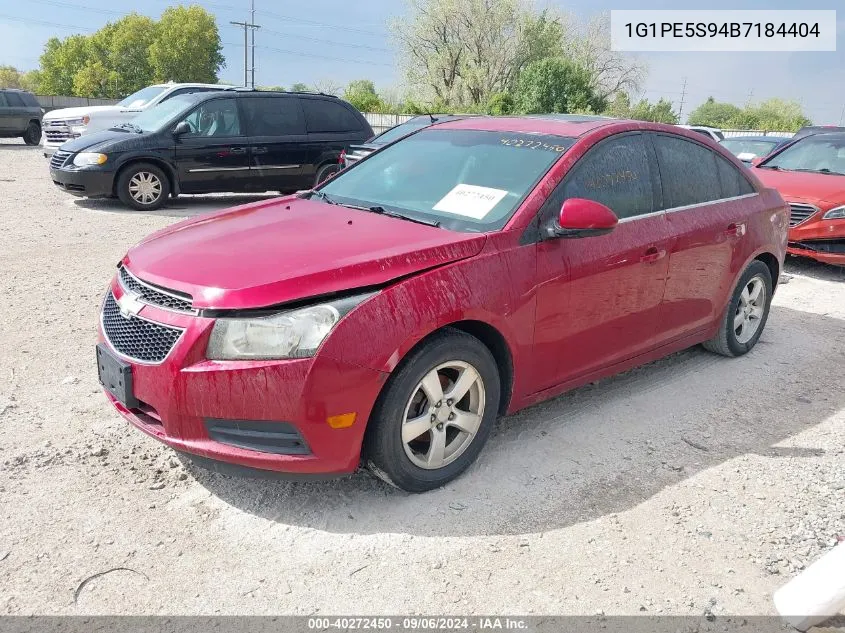 2011 Chevrolet Cruze Lt VIN: 1G1PE5S94B7184404 Lot: 40272450