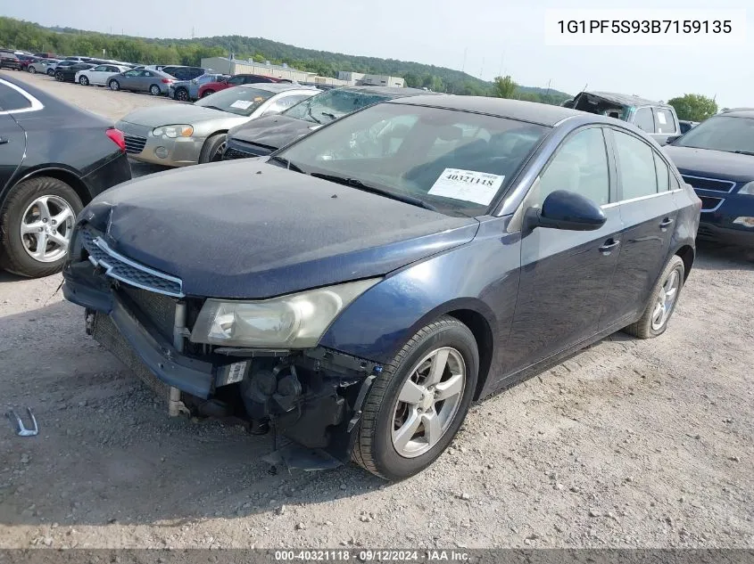 2011 Chevrolet Cruze Lt VIN: 1G1PF5S93B7159135 Lot: 40321118