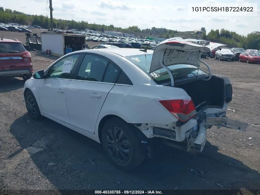 2011 Chevrolet Cruze Ls VIN: 1G1PC5SH1B7224922 Lot: 40330755