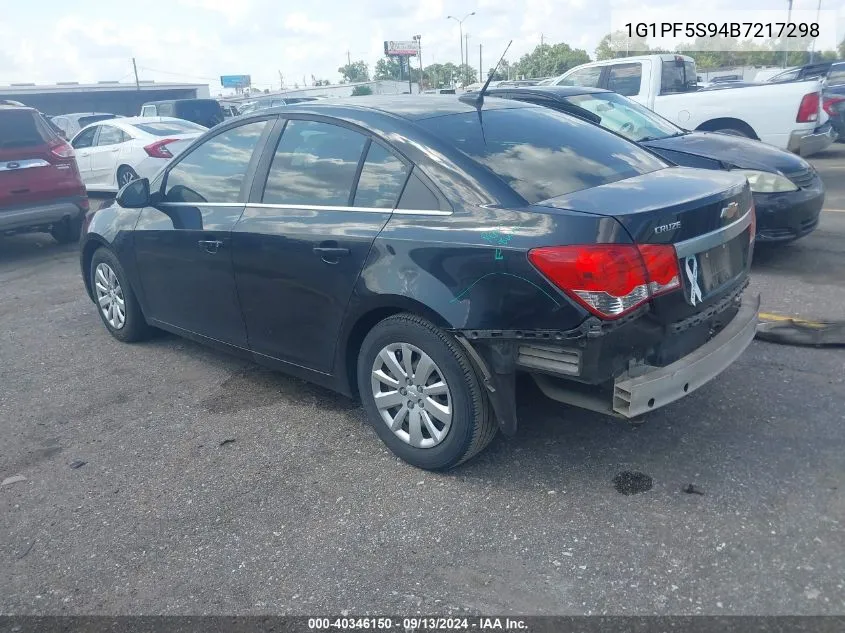 1G1PF5S94B7217298 2011 Chevrolet Cruze 1Lt