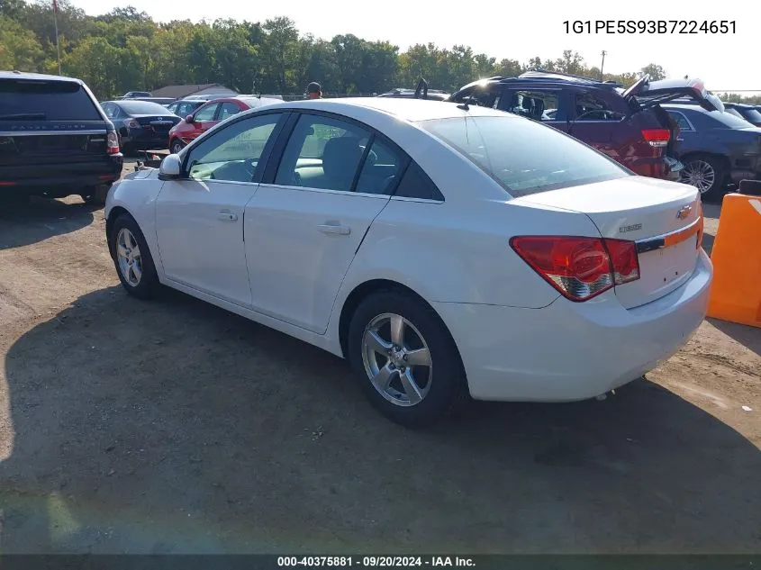 2011 Chevrolet Cruze Lt VIN: 1G1PE5S93B7224651 Lot: 40375881