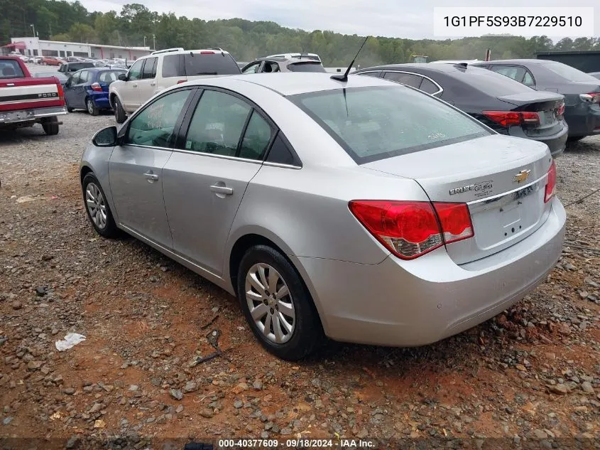 1G1PF5S93B7229510 2011 Chevrolet Cruze 1Lt