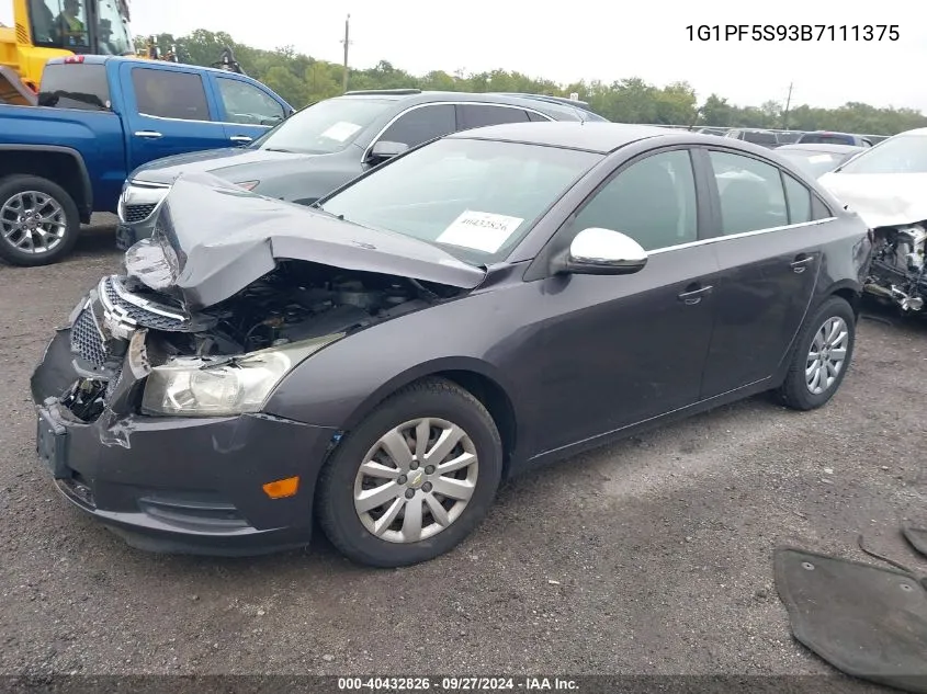 2011 Chevrolet Cruze 1Lt VIN: 1G1PF5S93B7111375 Lot: 40432826