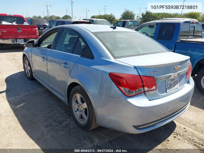 1G1PF5S93B7218801 2011 Chevrolet Cruze 1Lt