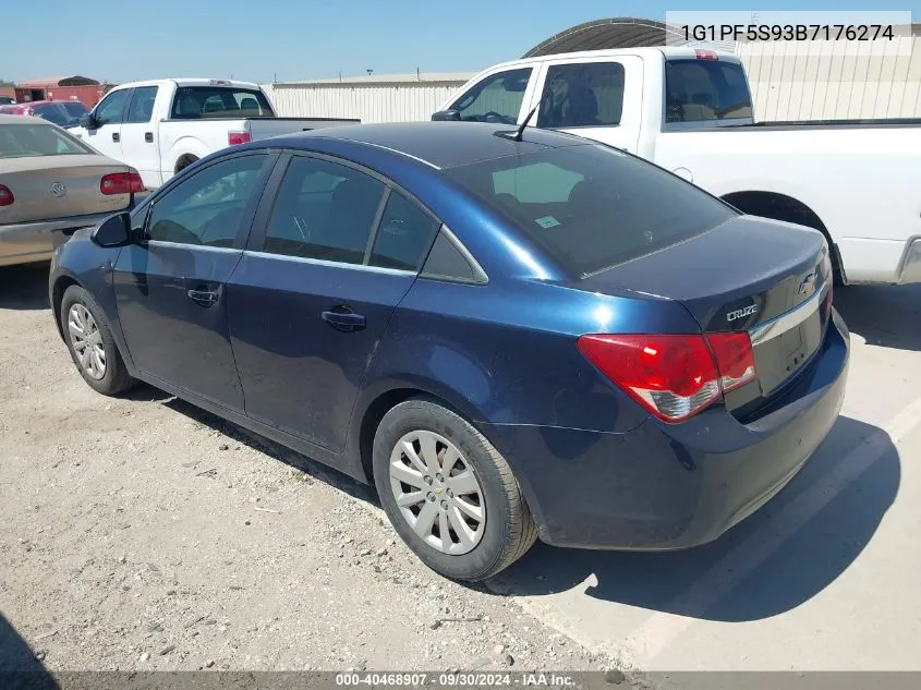 1G1PF5S93B7176274 2011 Chevrolet Cruze 1Lt