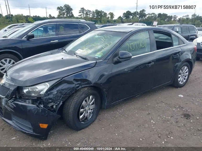 2011 Chevrolet Cruze 1Lt VIN: 1G1PF5S9XB7158807 Lot: 40490049