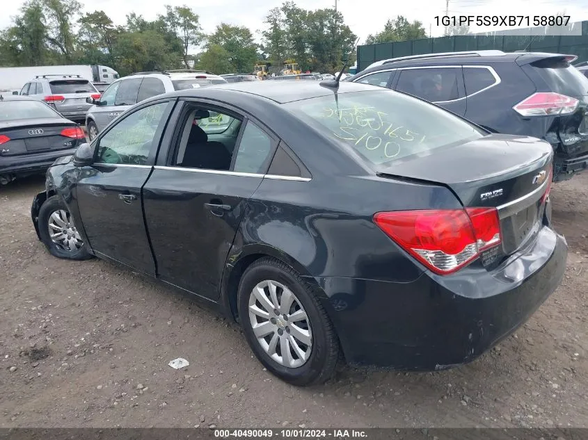 2011 Chevrolet Cruze 1Lt VIN: 1G1PF5S9XB7158807 Lot: 40490049