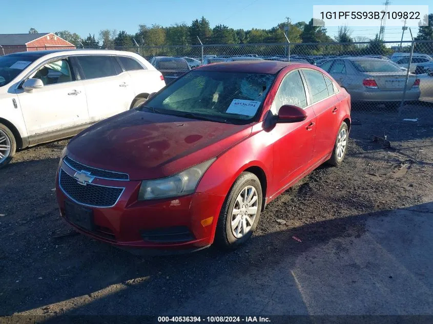 2011 Chevrolet Cruze Lt VIN: 1G1PF5S93B7109822 Lot: 40536394