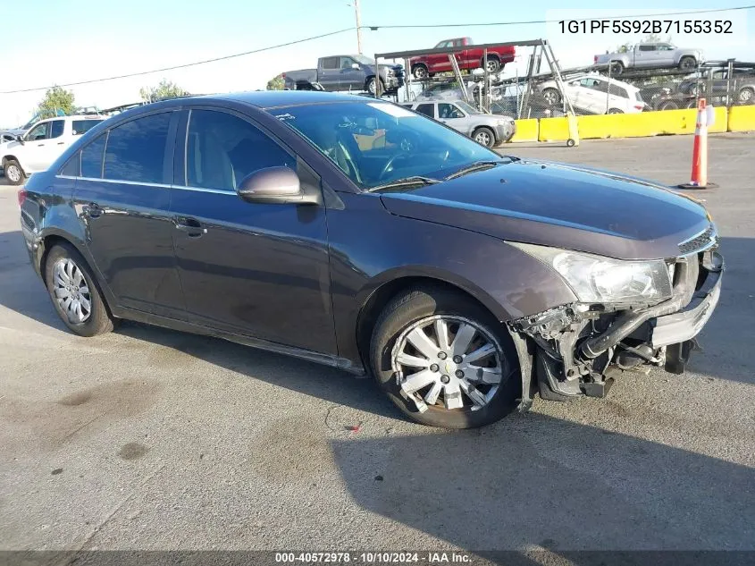 1G1PF5S92B7155352 2011 Chevrolet Cruze 1Lt