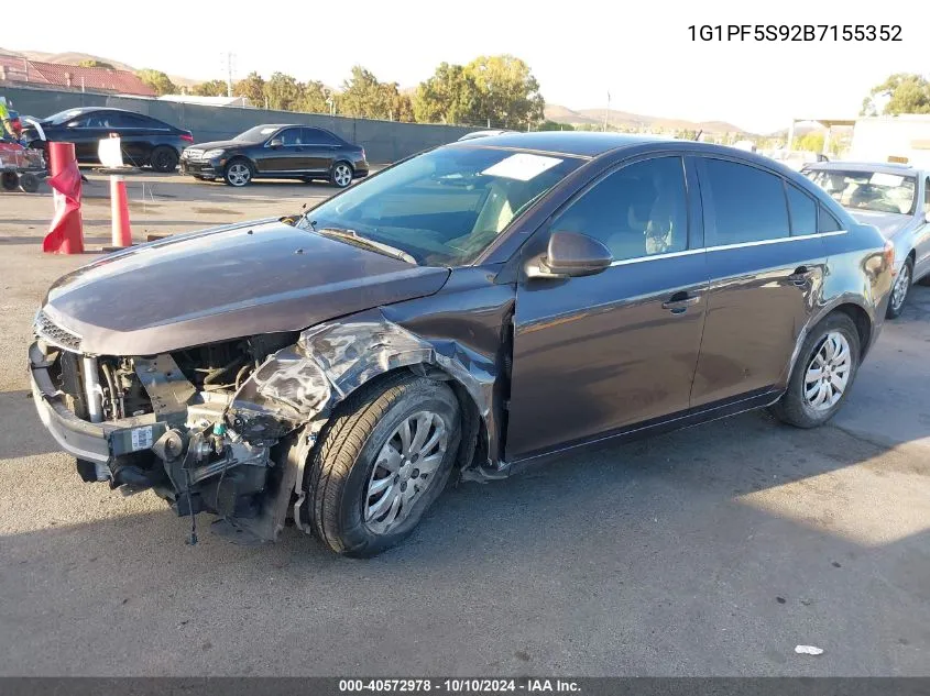 2011 Chevrolet Cruze 1Lt VIN: 1G1PF5S92B7155352 Lot: 40572978