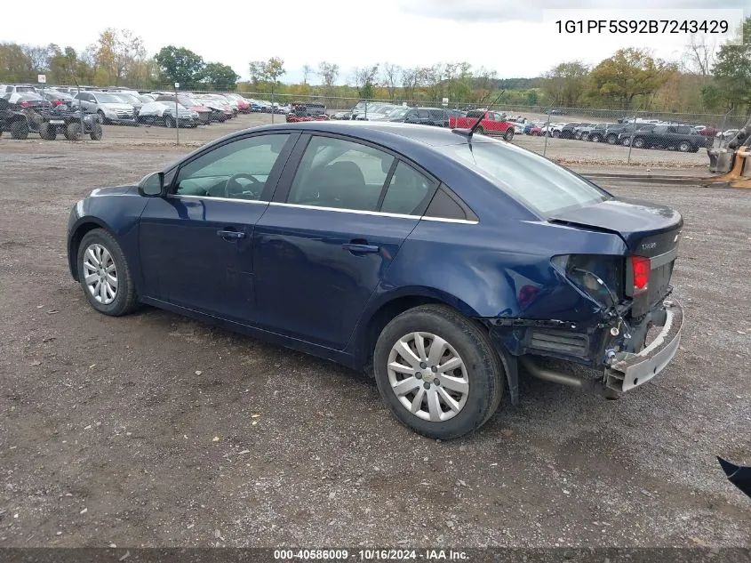 2011 Chevrolet Cruze 1Lt VIN: 1G1PF5S92B7243429 Lot: 40586009