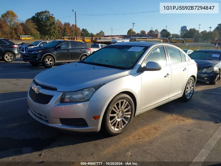 1G1PJ5S92B7294847 2011 Chevrolet Cruze Eco