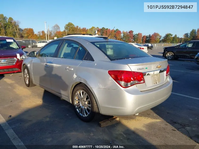 2011 Chevrolet Cruze Eco VIN: 1G1PJ5S92B7294847 Lot: 40697777