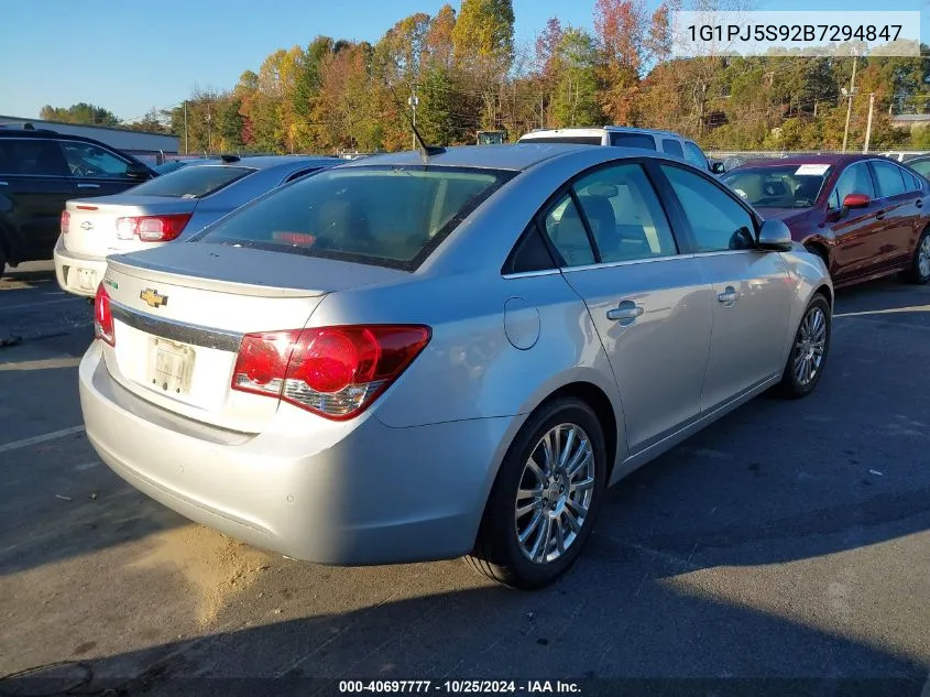 2011 Chevrolet Cruze Eco VIN: 1G1PJ5S92B7294847 Lot: 40697777