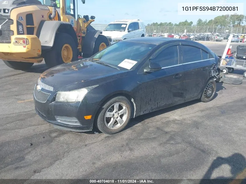 2011 Chevrolet Cruze 1Lt VIN: 1G1PF5S94B7200081 Lot: 40704018