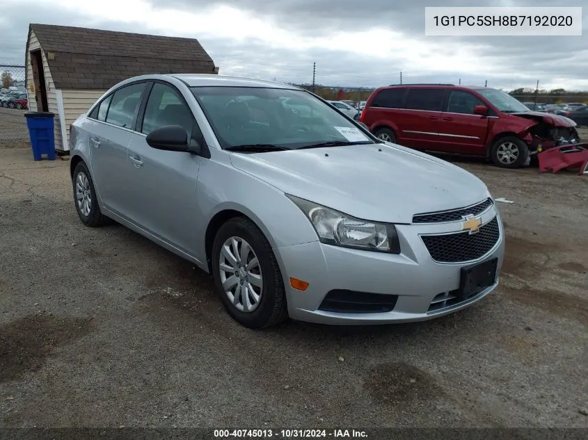 2011 Chevrolet Cruze Ls VIN: 1G1PC5SH8B7192020 Lot: 40745013