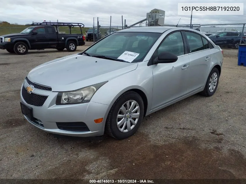 2011 Chevrolet Cruze Ls VIN: 1G1PC5SH8B7192020 Lot: 40745013