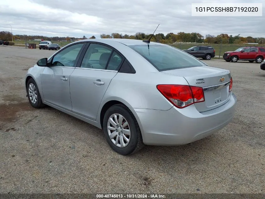 2011 Chevrolet Cruze Ls VIN: 1G1PC5SH8B7192020 Lot: 40745013