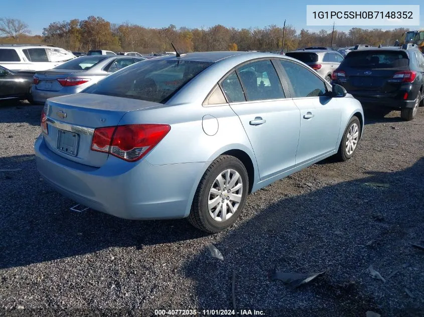 2011 Chevrolet Cruze Ls VIN: 1G1PC5SH0B7148352 Lot: 40772035