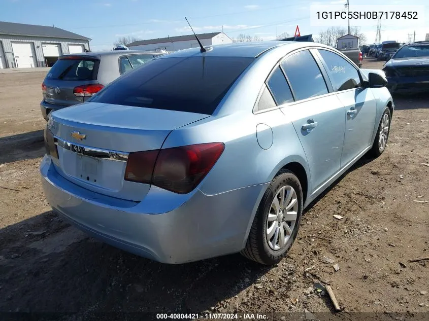 2011 Chevrolet Cruze Ls VIN: 1G1PC5SH0B7178452 Lot: 40804421