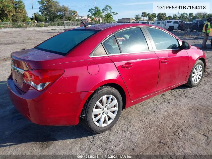 1G1PF5S91B7154418 2011 Chevrolet Cruze 1Lt