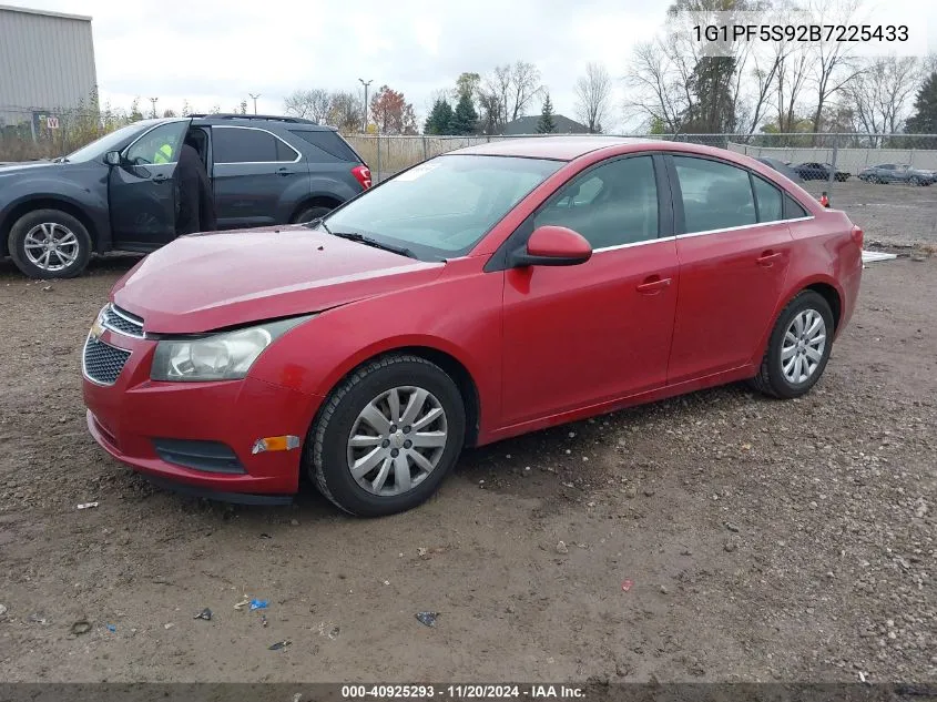 2011 Chevrolet Cruze 1Lt VIN: 1G1PF5S92B7225433 Lot: 40925293