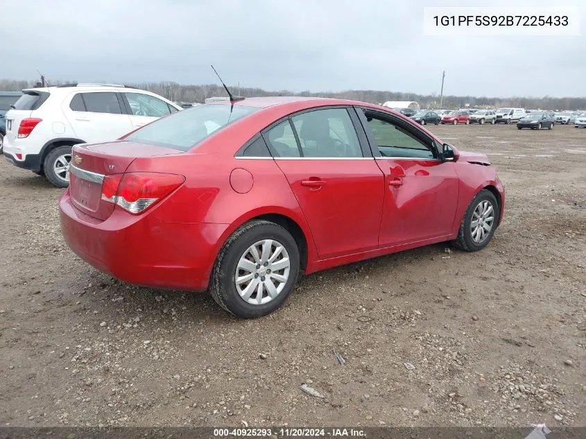 2011 Chevrolet Cruze 1Lt VIN: 1G1PF5S92B7225433 Lot: 40925293