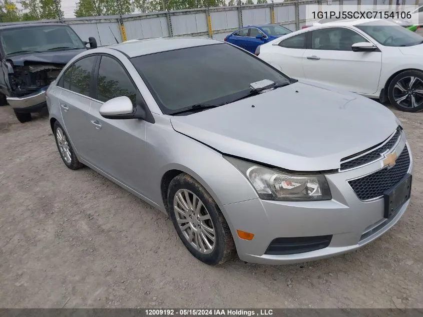 1G1PJ5SCXC7154106 2012 Chevrolet Cruze