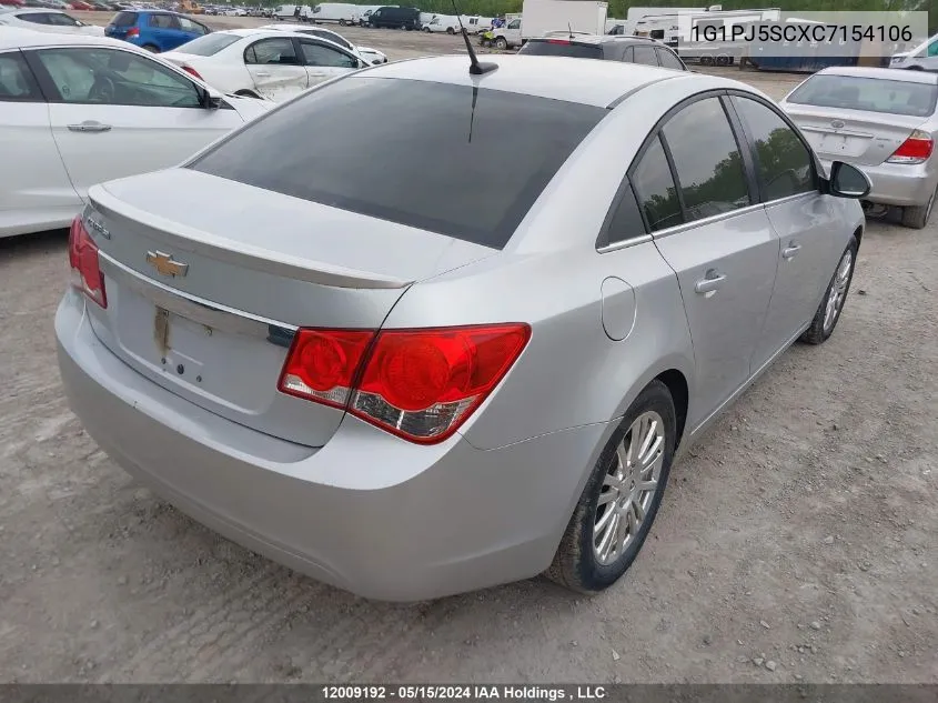 2012 Chevrolet Cruze VIN: 1G1PJ5SCXC7154106 Lot: 12009192