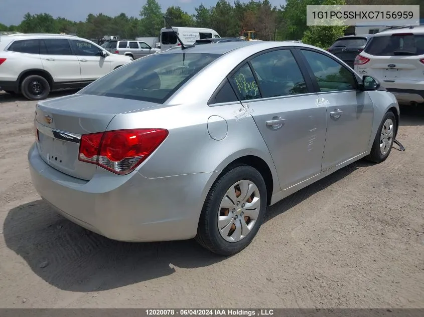 2012 Chevrolet Cruze VIN: 1G1PC5SHXC7156959 Lot: 12020078