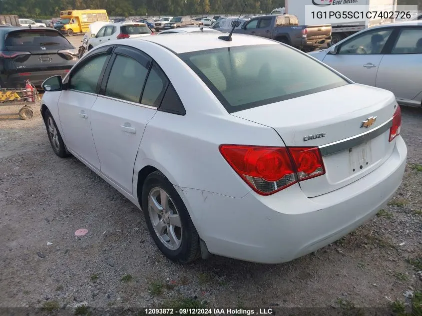 2012 Chevrolet Cruze VIN: 1G1PG5SC1C7402726 Lot: 12093872