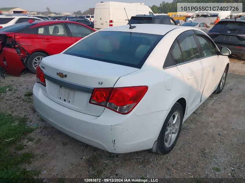 2012 Chevrolet Cruze VIN: 1G1PG5SC1C7402726 Lot: 12093872