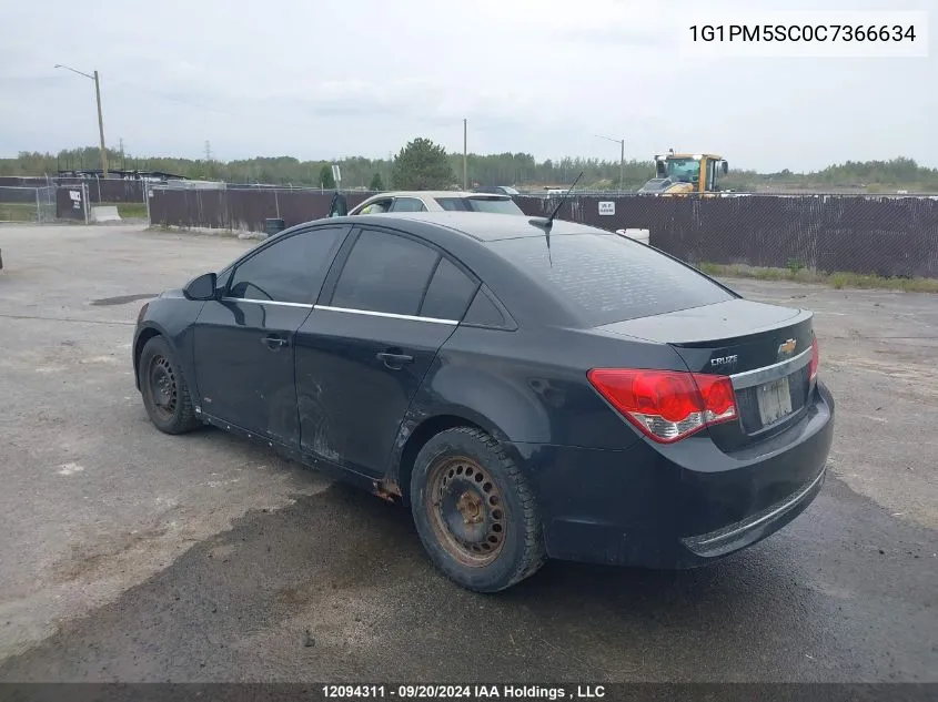 2012 Chevrolet Cruze Lt VIN: 1G1PM5SC0C7366634 Lot: 12094311