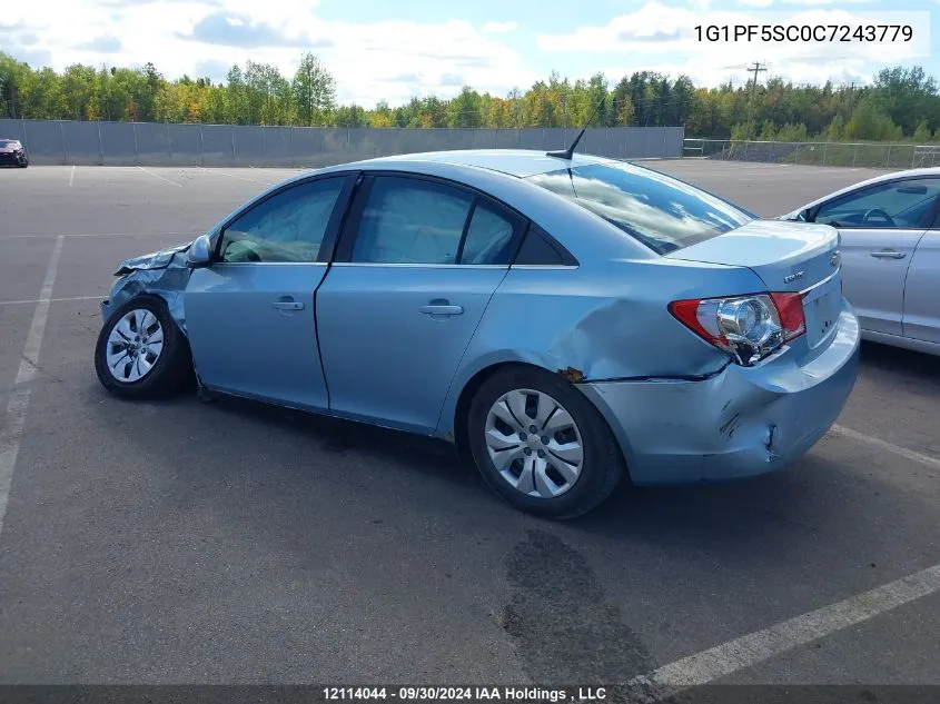 2012 Chevrolet Cruze VIN: 1G1PF5SC0C7243779 Lot: 12114044