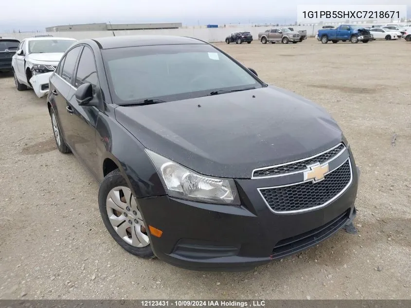 2012 Chevrolet Cruze VIN: 1G1PB5SHXC7218671 Lot: 12123431