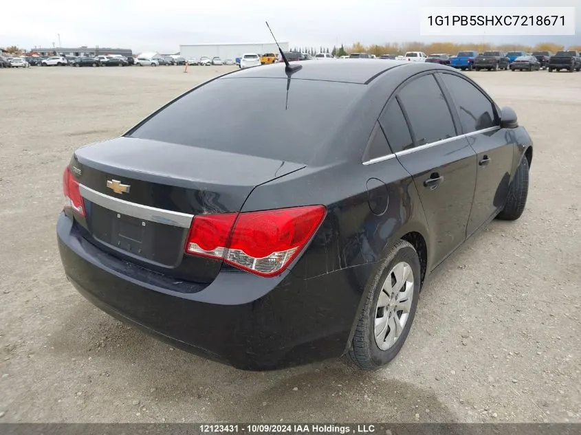 2012 Chevrolet Cruze VIN: 1G1PB5SHXC7218671 Lot: 12123431